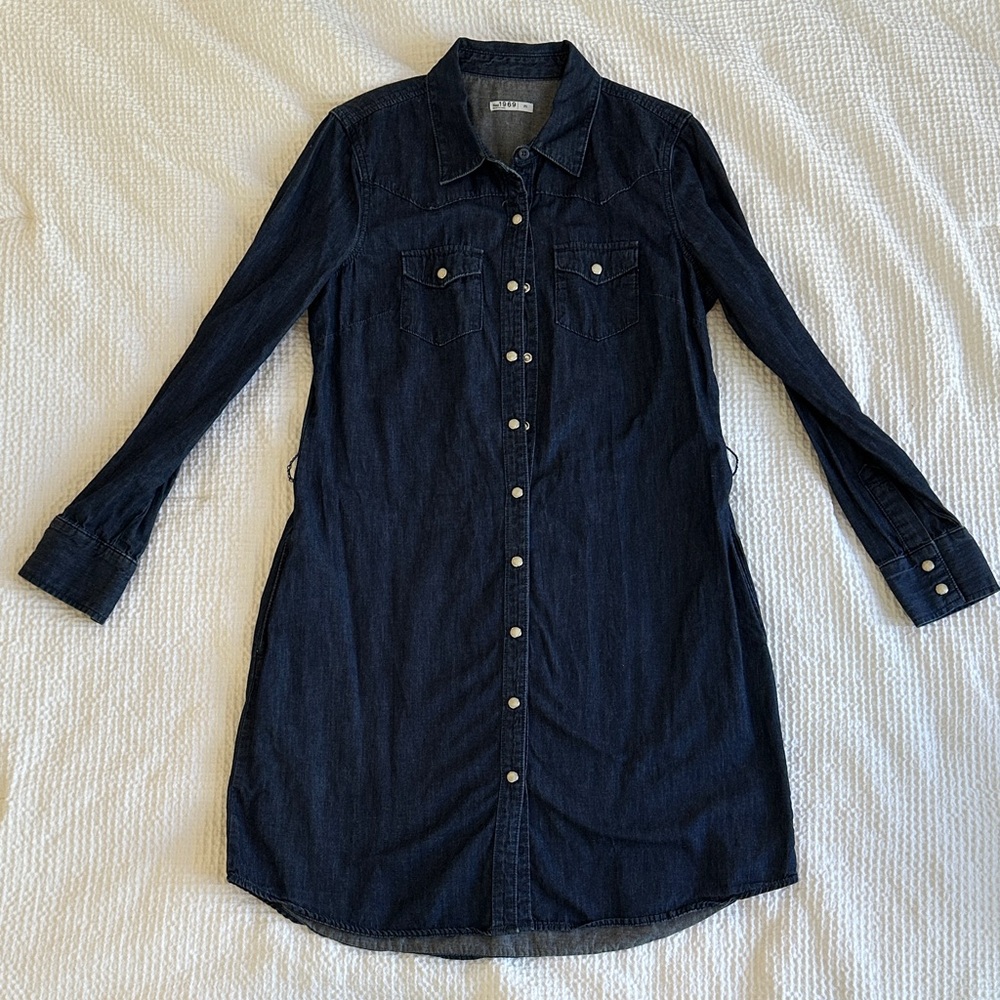 Gap Blue Button-Down Dress